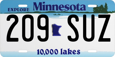 MN license plate 209SUZ