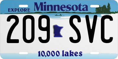 MN license plate 209SVC