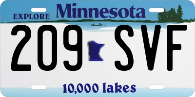 MN license plate 209SVF