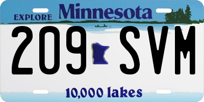MN license plate 209SVM