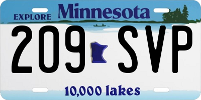 MN license plate 209SVP