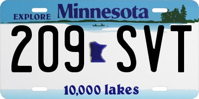MN license plate 209SVT