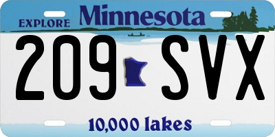 MN license plate 209SVX