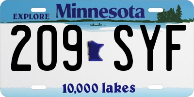 MN license plate 209SYF