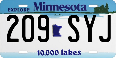 MN license plate 209SYJ