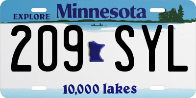 MN license plate 209SYL