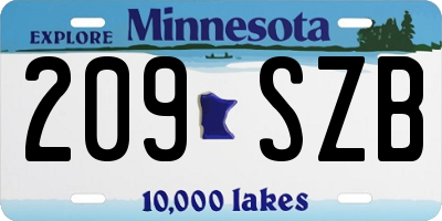 MN license plate 209SZB
