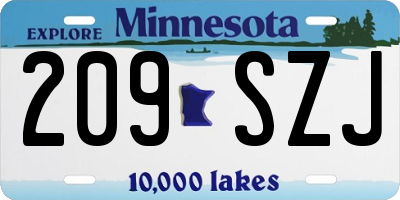 MN license plate 209SZJ