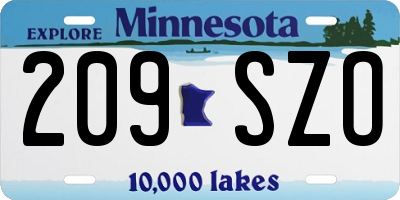 MN license plate 209SZO