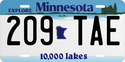 MN license plate 209TAE