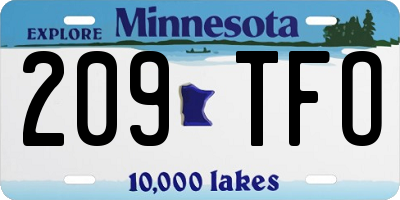 MN license plate 209TFO