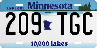 MN license plate 209TGC