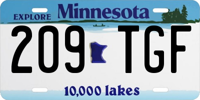 MN license plate 209TGF