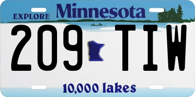 MN license plate 209TIW