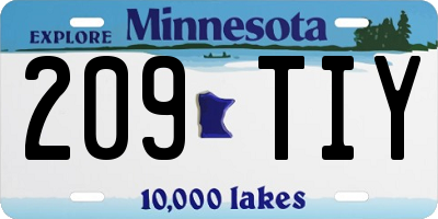 MN license plate 209TIY