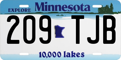 MN license plate 209TJB