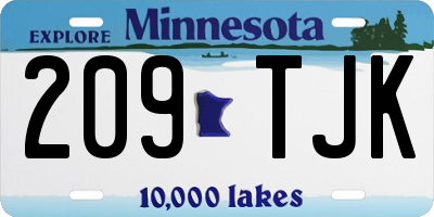 MN license plate 209TJK