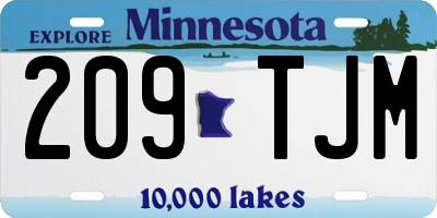 MN license plate 209TJM