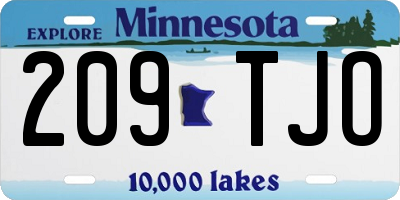 MN license plate 209TJO