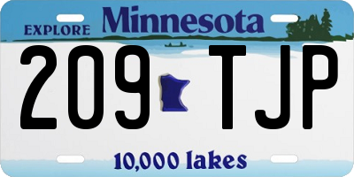 MN license plate 209TJP