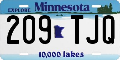 MN license plate 209TJQ