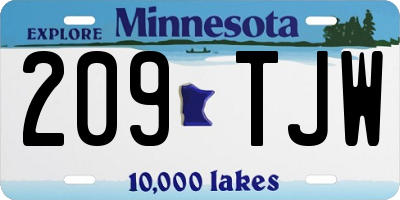 MN license plate 209TJW