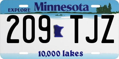 MN license plate 209TJZ