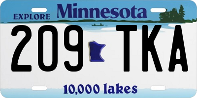 MN license plate 209TKA