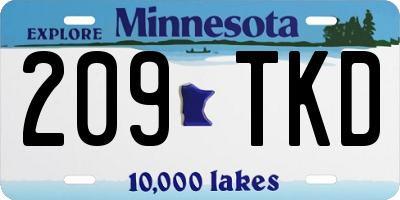 MN license plate 209TKD