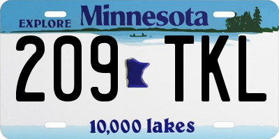 MN license plate 209TKL