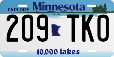 MN license plate 209TKO