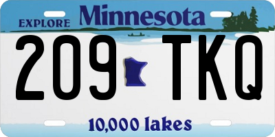 MN license plate 209TKQ