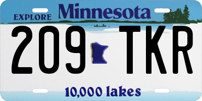 MN license plate 209TKR