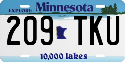 MN license plate 209TKU