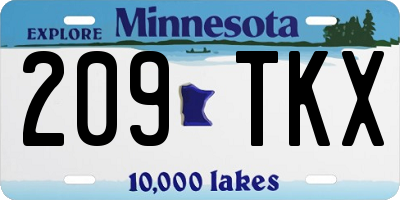 MN license plate 209TKX