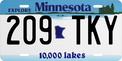 MN license plate 209TKY