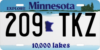 MN license plate 209TKZ