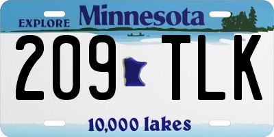 MN license plate 209TLK