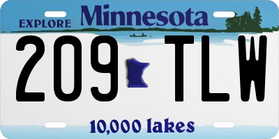 MN license plate 209TLW