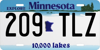 MN license plate 209TLZ