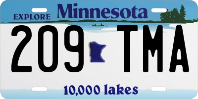 MN license plate 209TMA