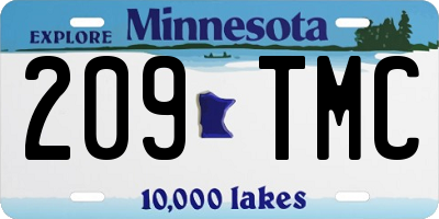 MN license plate 209TMC