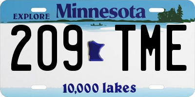 MN license plate 209TME