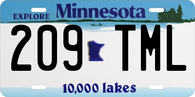 MN license plate 209TML