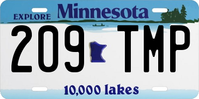 MN license plate 209TMP