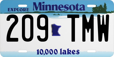 MN license plate 209TMW