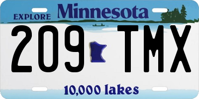 MN license plate 209TMX