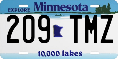 MN license plate 209TMZ