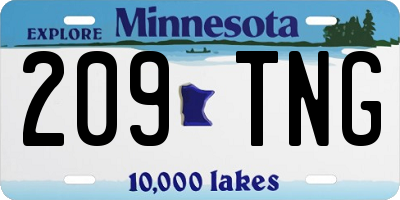MN license plate 209TNG