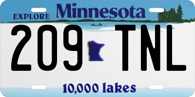 MN license plate 209TNL